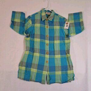 Field Manor Shirt/Shacket Nice Color Chunky Wood Buttons Small‎ Linen Womens
